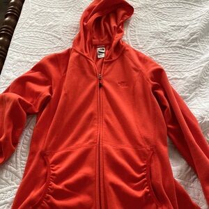 Coral north face zip up jacket
